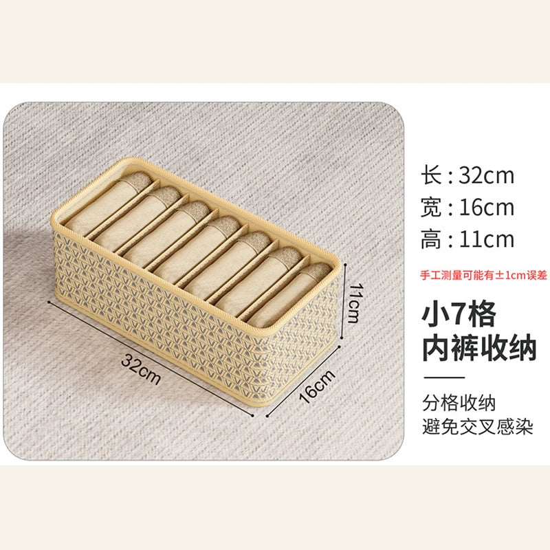 Divided Fabric Drawer Organiser for Underwear Bras and Socks 7ge