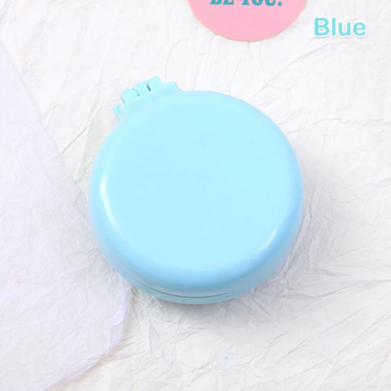 1 Pcs Small Size Hair Comb With Folding Mirror Traveling Portable Massage Folding Comb Women Girl Hair Brush Styling Tools blue