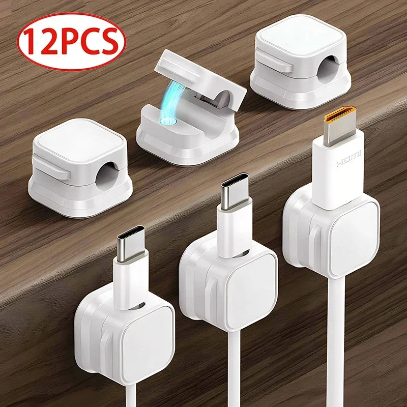 Adhesive Magnetic Cable Holders for Desk Charging Leads