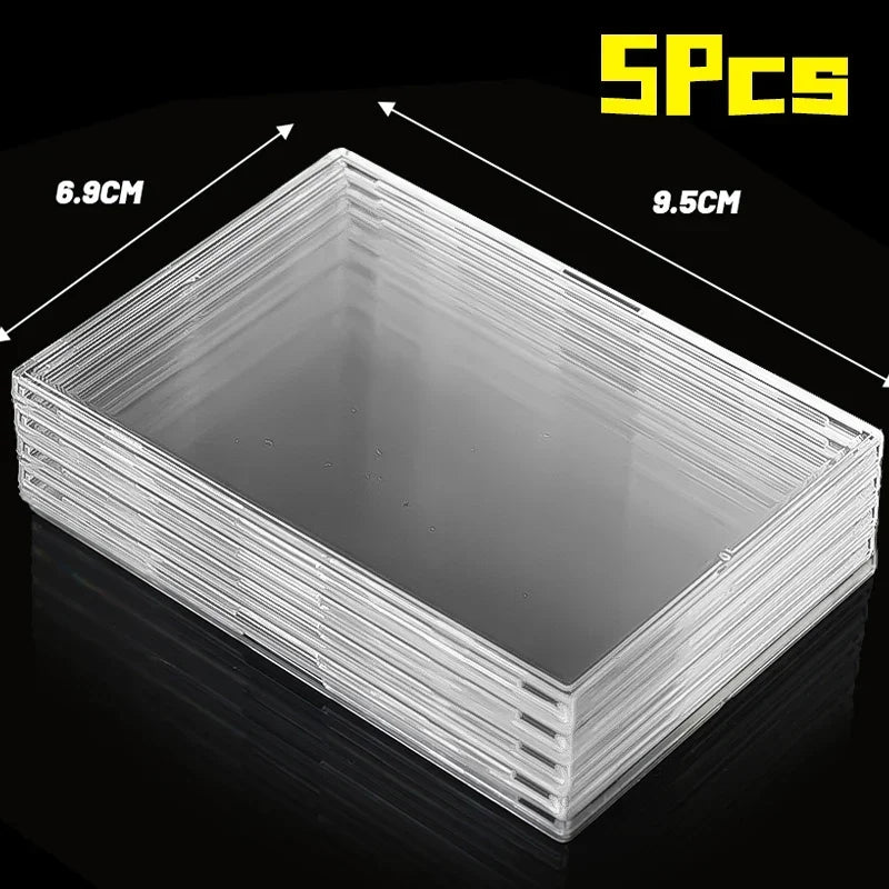Acrylic Card Holder with Snap Closure for Collectible Cards 5Pcs Case