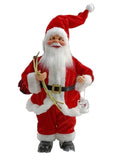 12-Inch Classic Santa Claus Statue – Premium Golden & Silver White Christmas Decor for Home, Kitchen, Office & Hotel | Festive Holiday Ornament Red Old Man