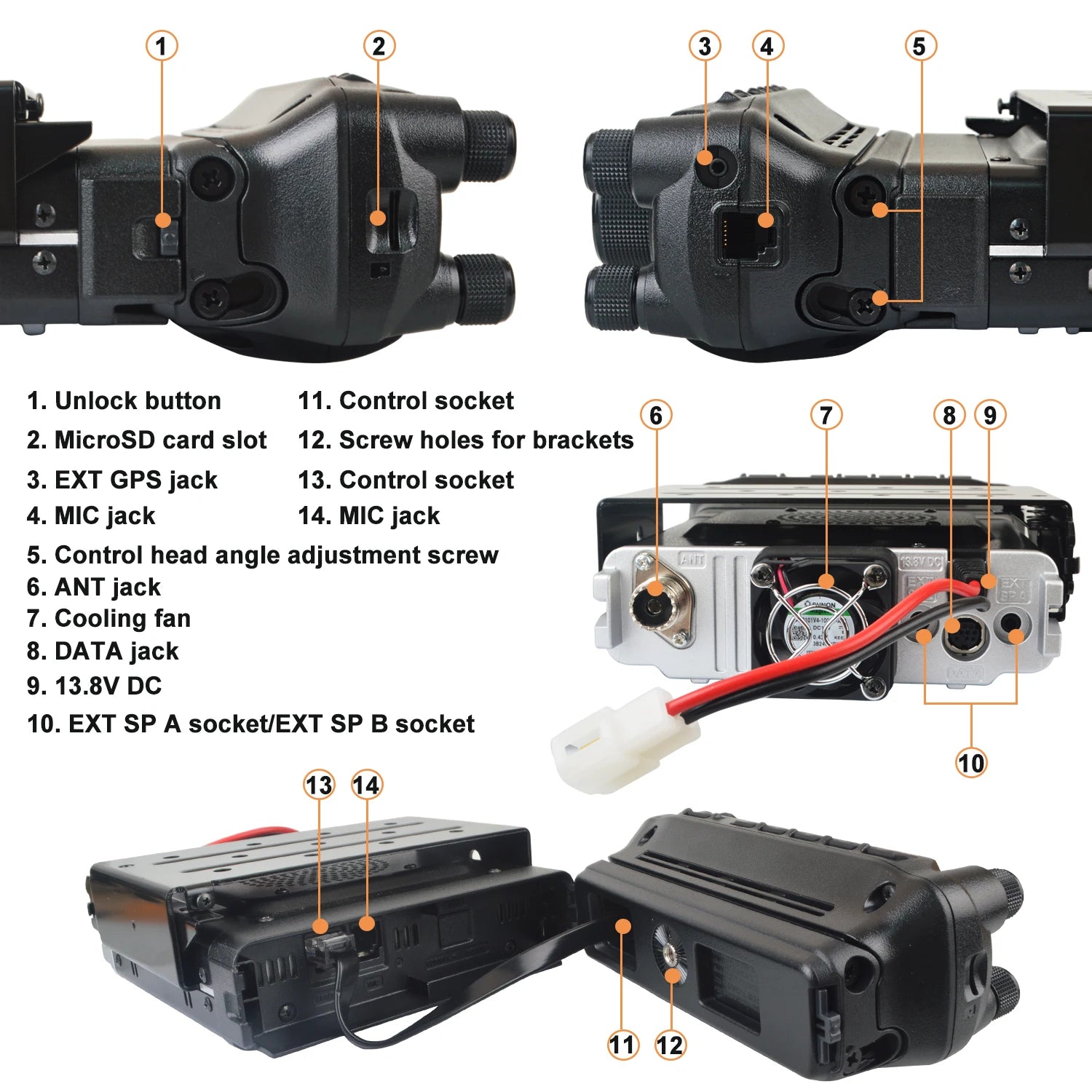 Walkie Talkie Yaesu FTM-510D ASP C4FM/FM 55/50W 144/430mhZ Dual Band Mobile Transxciver with Super-DX and ASP