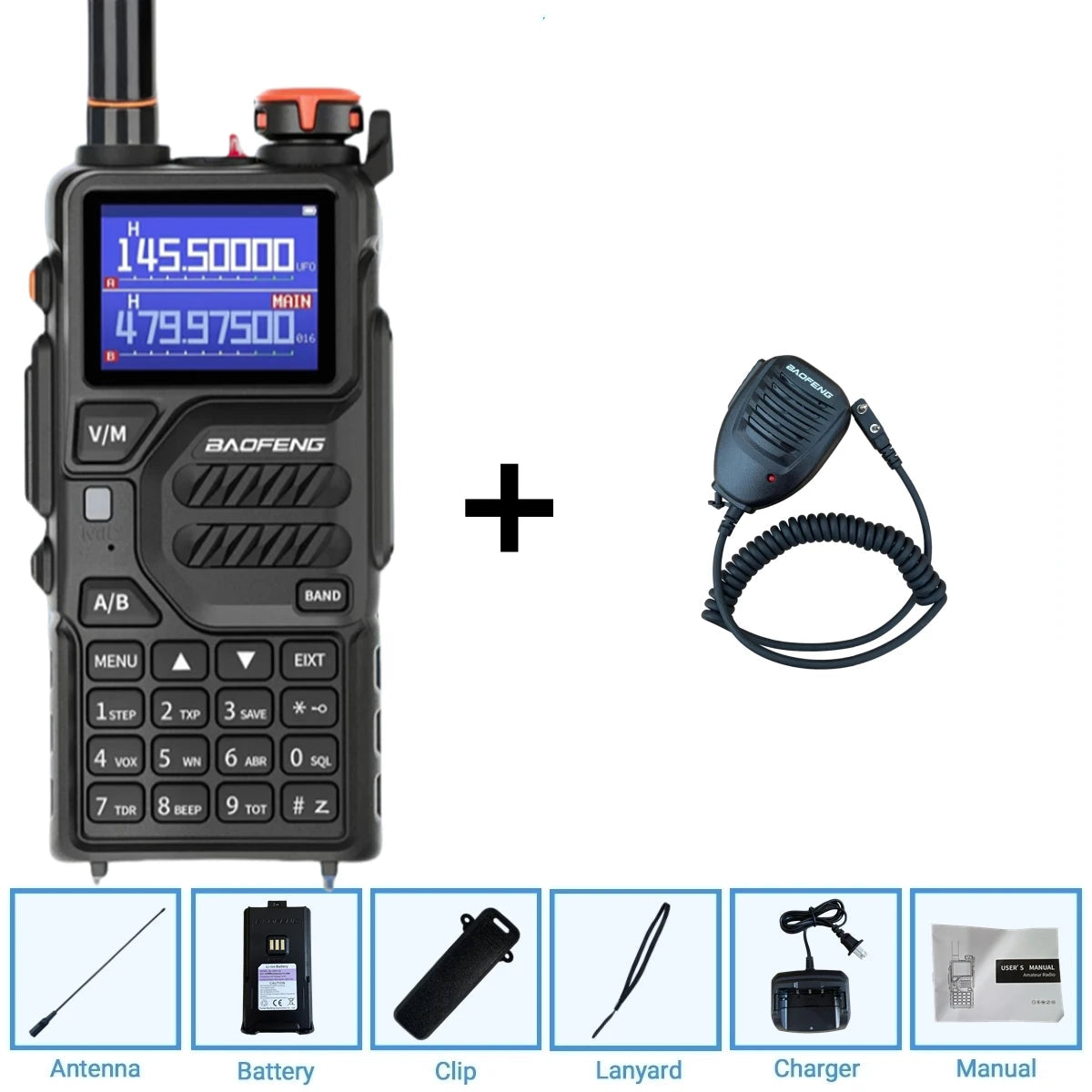 Baofeng UV K5 Plus 10W Tri Band Long Range Ham Radio Add MIC