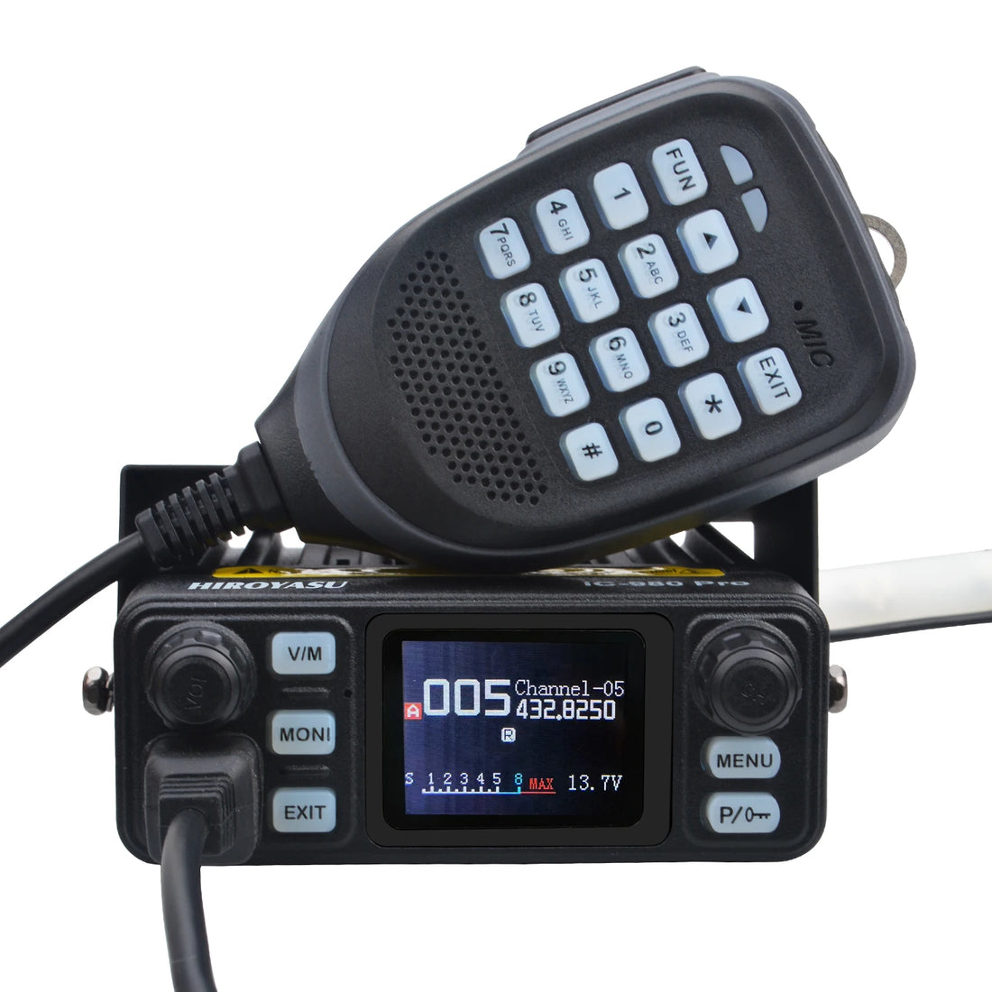 Mobile Radio HIROYASU IC-980Pro Transceiver UHF VHF Dual Band Dual Watch 25W 200Ch Background Noise Reduction Vox FM Walky Talky Default Title