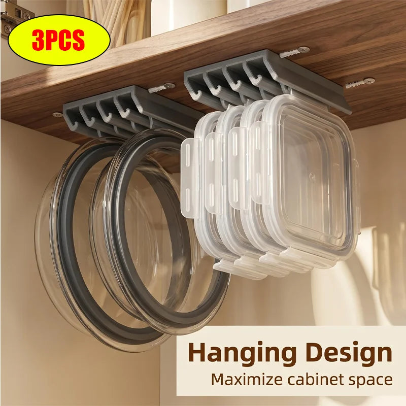 Under-Cabinet Lid Rack with Five Slots for Kitchen Storage