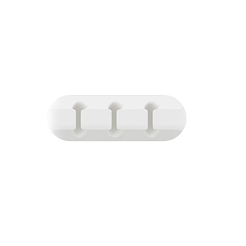 Self Adhesive Silicone Cable Holder for Desk Charging Leads white 3 Channel