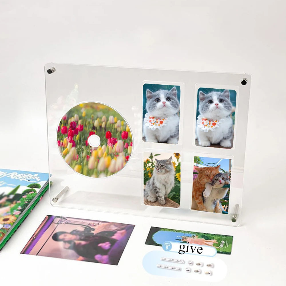 Acrylic Display Frame for CDs and Photocard Desk Displays