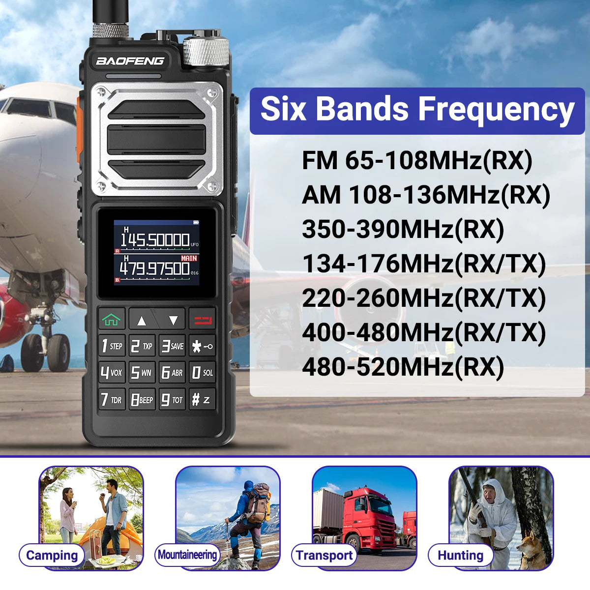 Baofeng UV-25 Air Band Walkie Talkie – Long Range UHF/VHF, Type-C Charging, 999CH, Wireless Frequency Copy, NOAA, Ham Radio - Dicrodelights