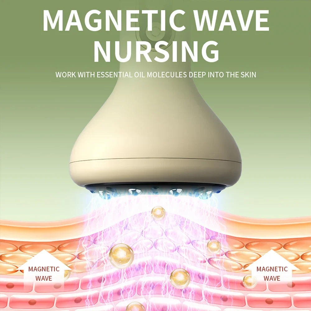 USB Rechargeable Handheld Abdominal Massager with Adjustable Guasha Cupping Intensity for Hot Compress Arm & Leg Massage