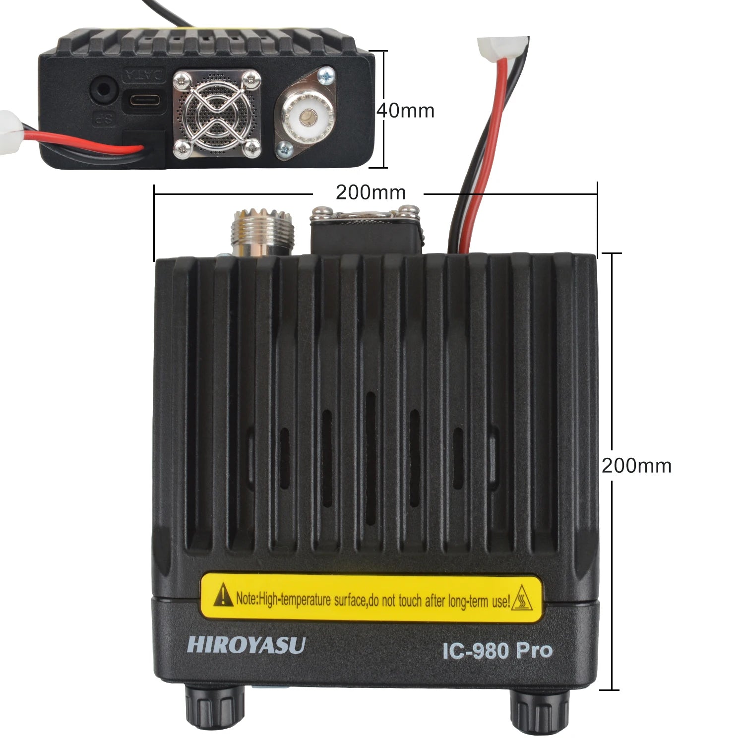 Mobile Radio HIROYASU IC-980Pro Transceiver UHF VHF Dual Band Dual Watch 25W 200Ch Background Noise Reduction Vox FM Walky Talky