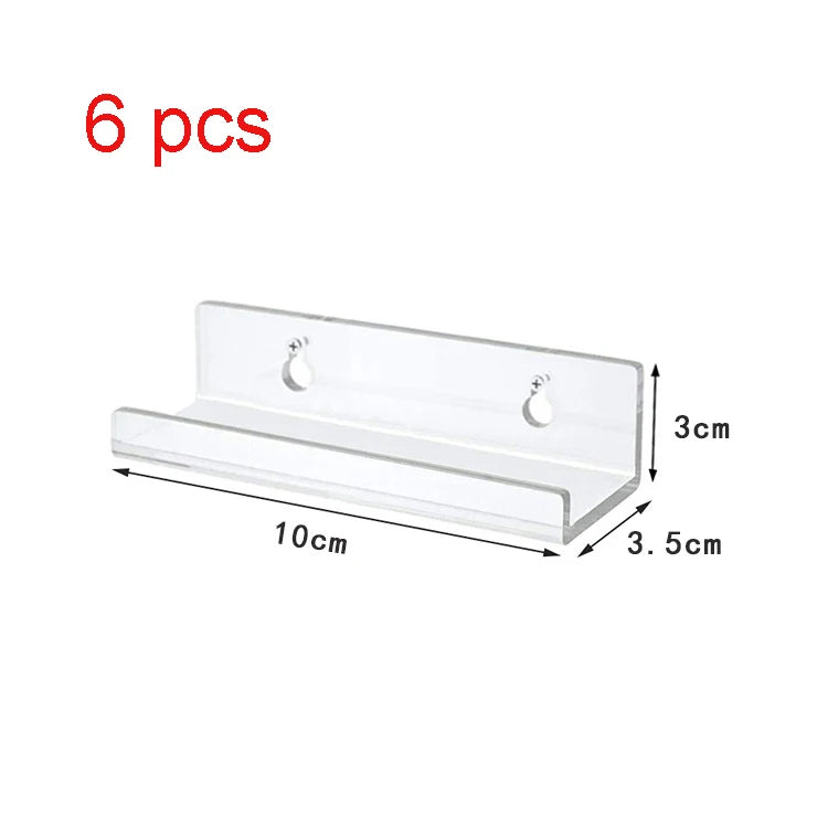 Acrylic Record Shelf for Wall Mounted Album Cover Display 4inch 6 pcs