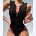 Zipper Bodysuit Sexy Bodysuit Women's Fashion Bodycon Body Basic Top Sleeveless Summer Bodysuit Jumpsuit One Piece