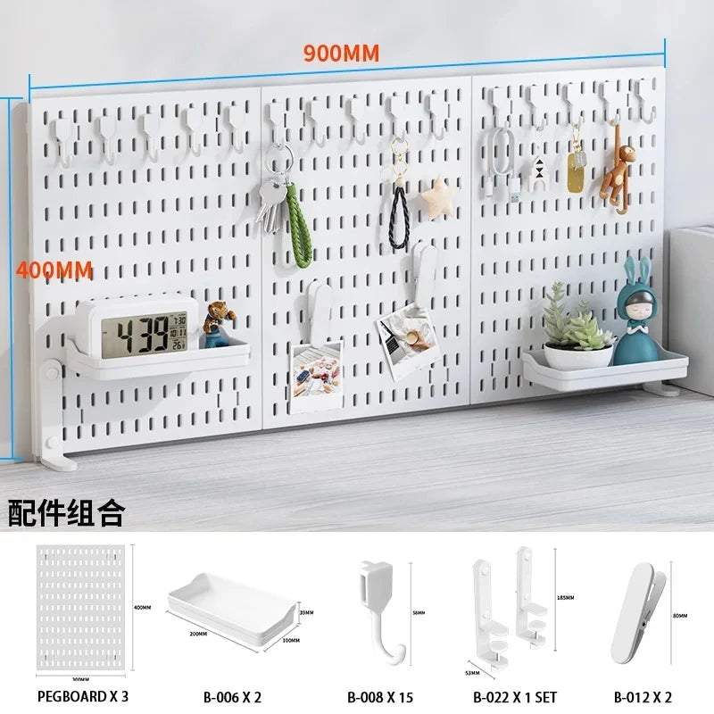 Neat Plastic Pegboard Desk Organizer with Multiple Accessories for Home Office, Craft Room and Garage Display WH Clamp-On SET 3