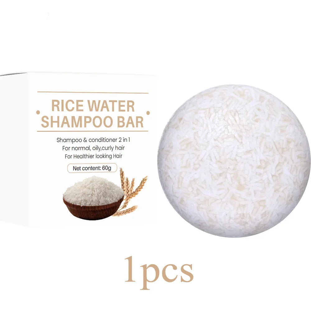 1/2/3pcs Organic Rice Shampoo Soap Bar Cleanses Oil Free Conditioning Soap Rice Water Protein Nourishing Hair Growth Soap Bar 1pcs