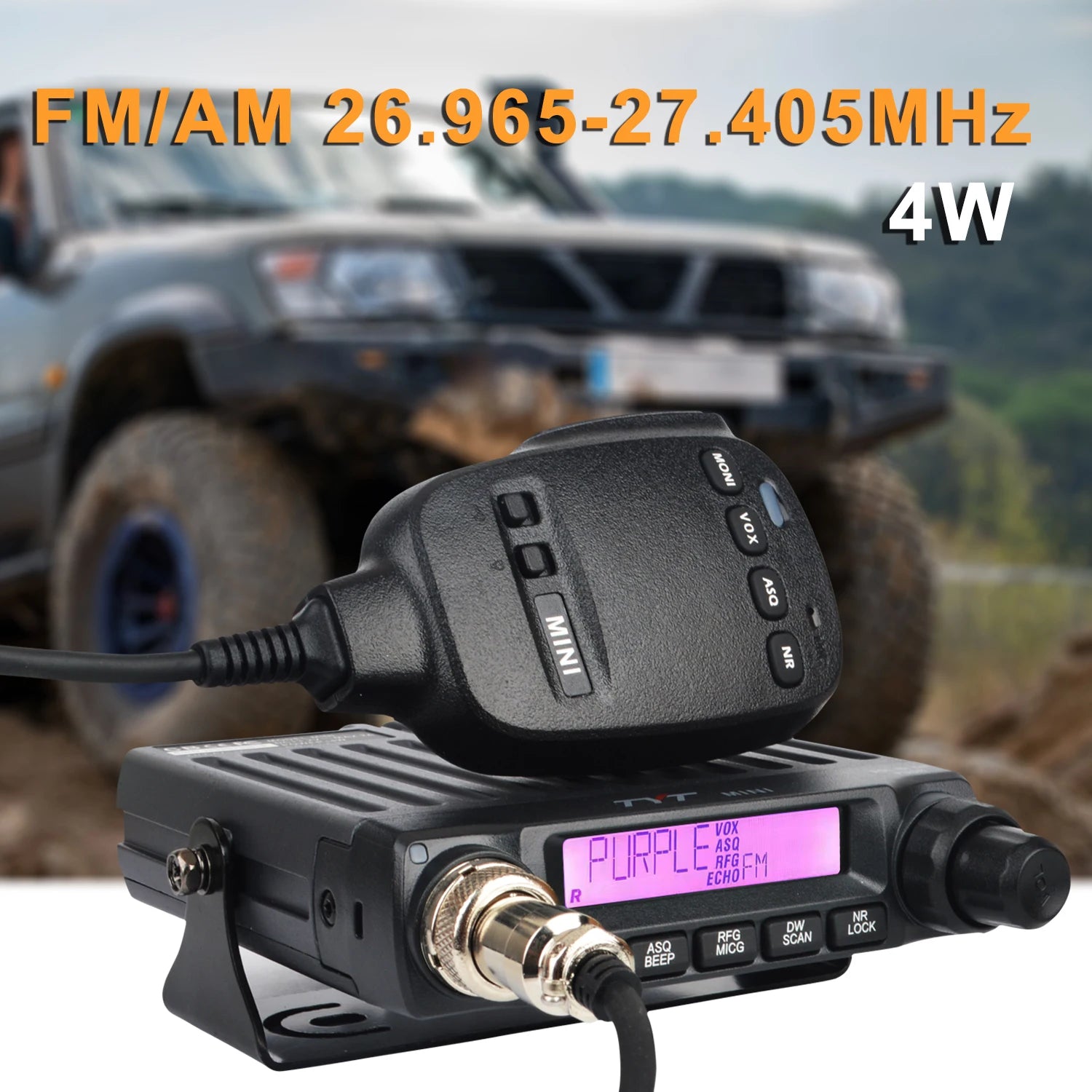 TYT 11 Meters Radio 27MHz CB Mobile Transceiver 40Ch FM AM Modulation 4W Compact Mini European Citizen Band Walkie Talkie