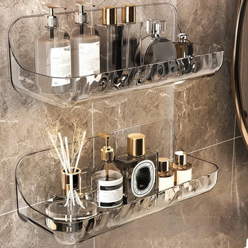 Clear Acrylic No Drill Bathroom Shelf for Skincare Storage