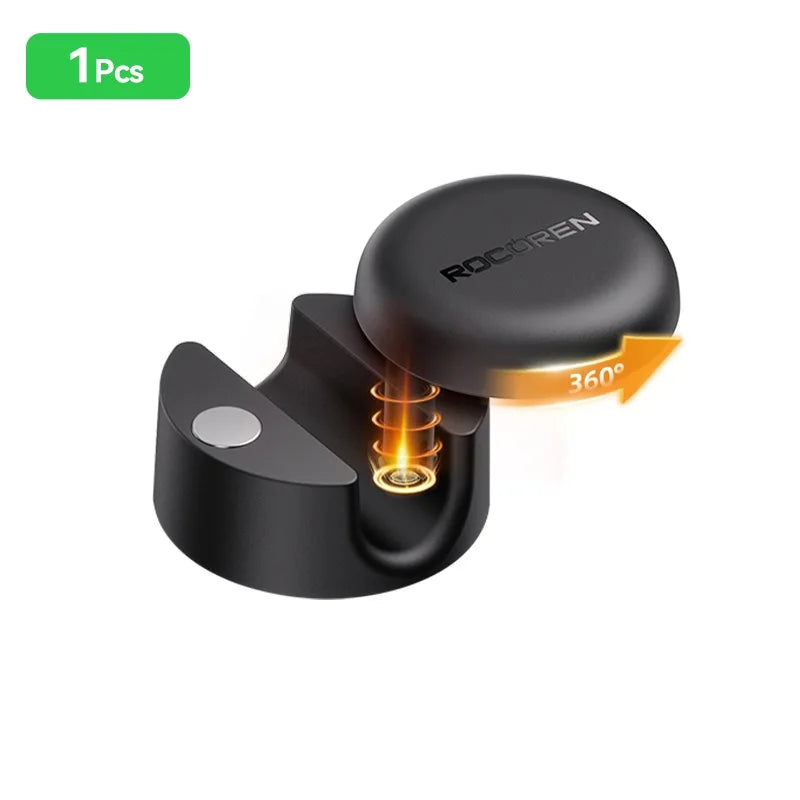 Rotating Magnetic Desk Cable Clips for Charging Lead Storage Black 1Pc