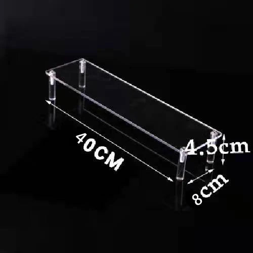 Display Riser Stand for Figures in Clear, Black or Wood Effect 1 tier 40x8cm