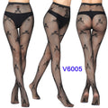 Women Sexy Fishnet Tights Jacquard Weave Seamless Pantyhose Yarns Garter Grid Fish Net Stockings Black Spider Gothic Lace Tights V6005 One Size