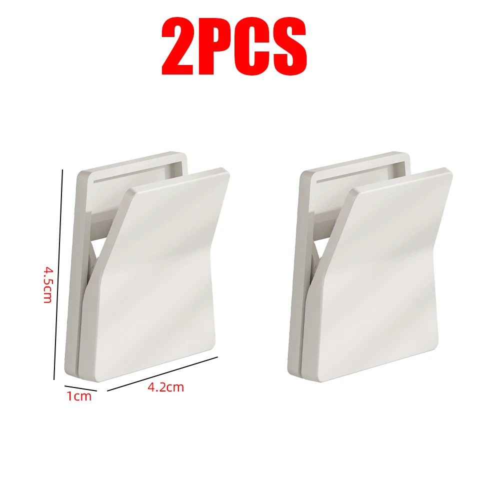  Kitchen Rubber Glove Holder Towel Clips Dishwashing Gloves Hook Dish Cloth Holder Wall Mount Storage Rack Hanger Accessories 2PCS-White