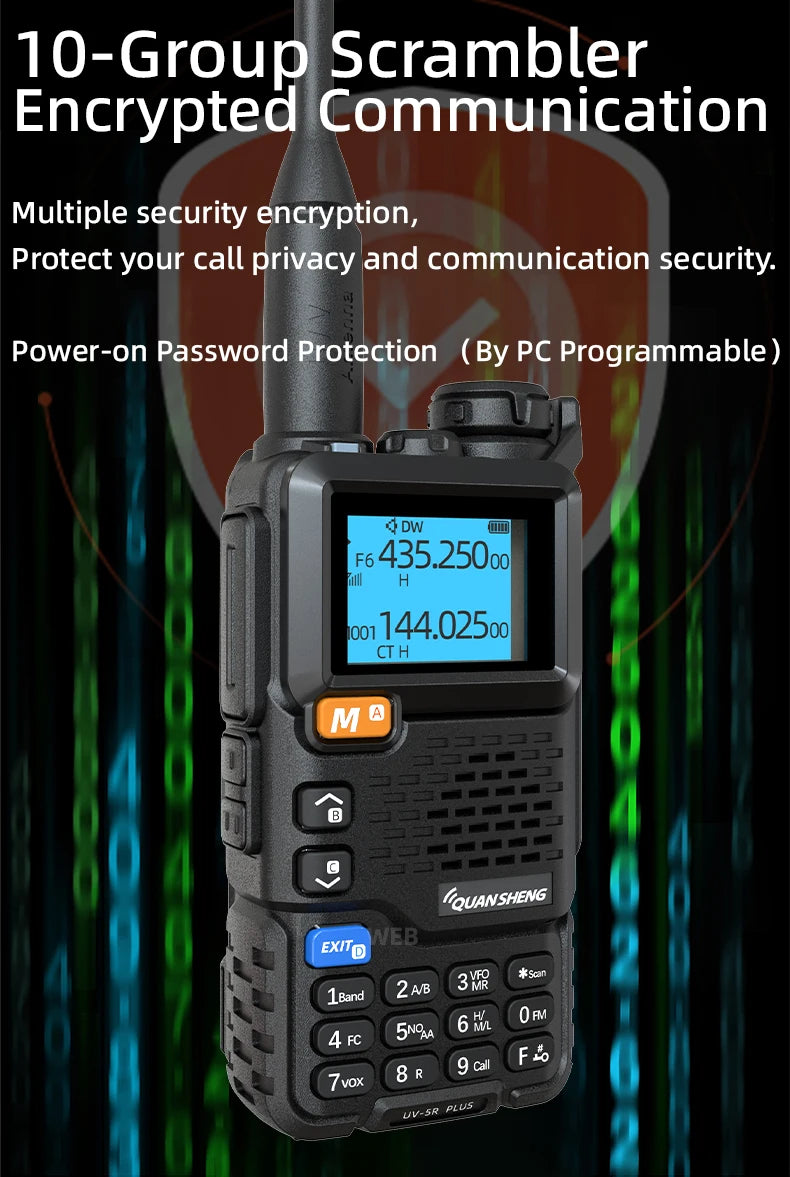 Quansheng UV-5R Plus Dual Band Walkie Talkie – Long Range UHF/VHF Two-Way Radio with NOAA Weather - Dicrodelights