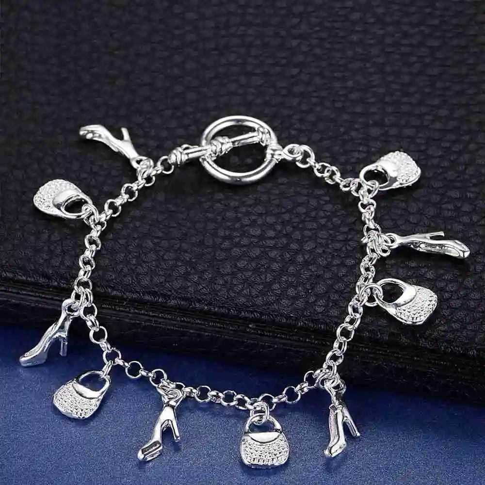 925 Sterling Silver Bracelet Heart High Quality Romance Chain For Woman Men Fashion Engagement Party Wedding Jewelry Gift DY AB052