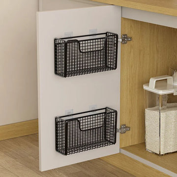 Cabinet Door Storage Rack for Kitchen Wraps and Bottles