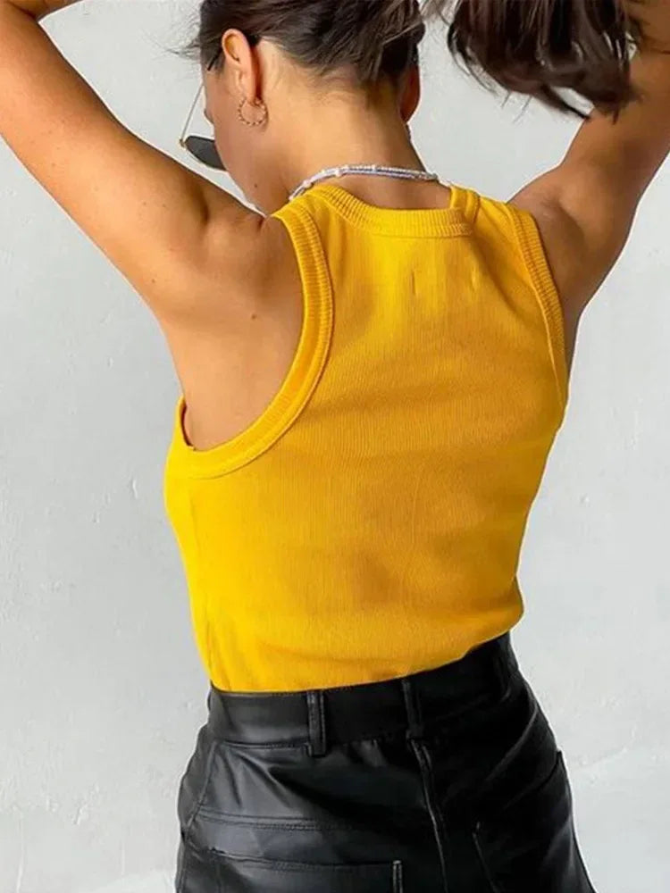 Ribbed Knit Tank Top Women – Sleeveless Summer Vest Top