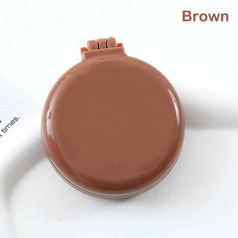 1 Pcs Small Size Hair Comb With Folding Mirror Traveling Portable Massage Folding Comb Women Girl Hair Brush Styling Tools brown