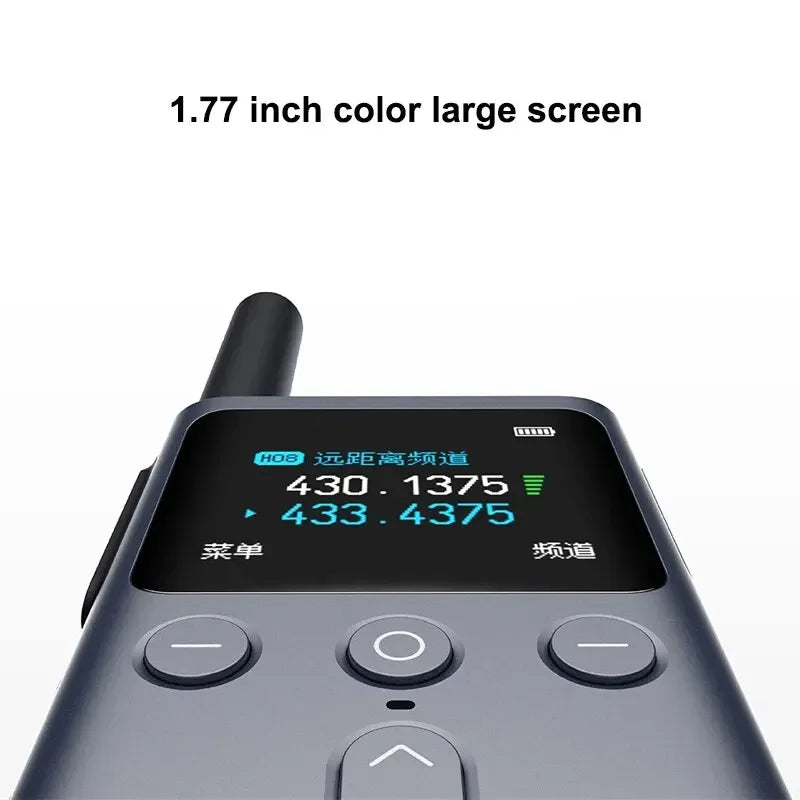Xiaomi Walkie Talkie 2S Screen 4W Power 120-hour 1.77"Color Standby Dual Mode 5km Call Distance IP54 Outdoors Security Intercom