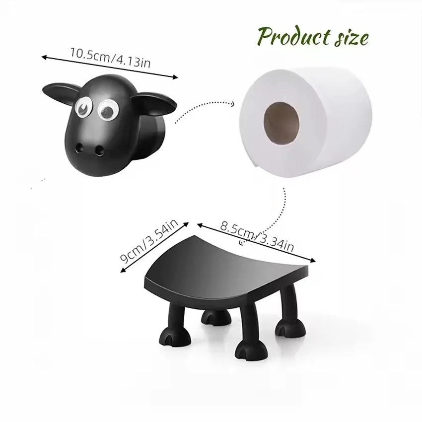 Plastic Sheep Toilet Roll Holder for Freestanding Storage 1pc