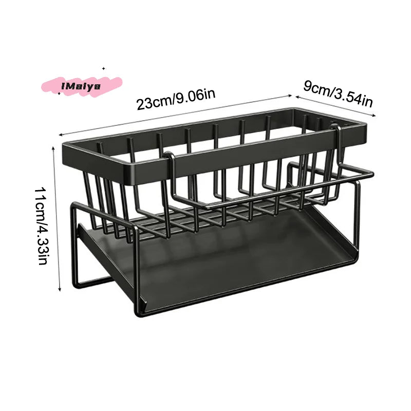 Sink Caddy with Sloping Drainage Tray and Dishcloth Rail