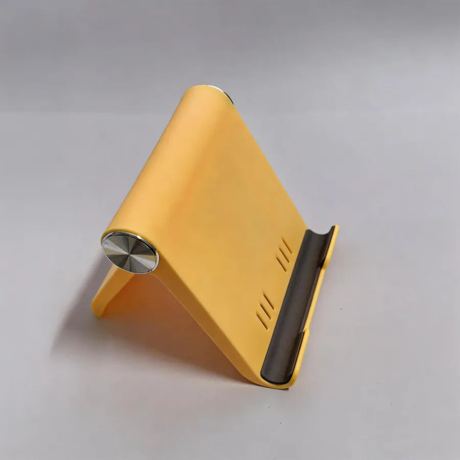 Adjustable Folding Desk Phone Stand for Hands Free Viewing Yellow