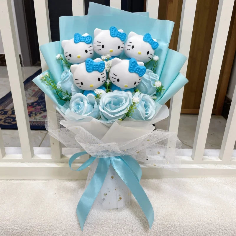 Hello Kitty Vinyl Doll Flower Bouquet Gift – Buy Cute Sanrio Figurine for Girls | Birthday, Valentine & Christmas Present 16