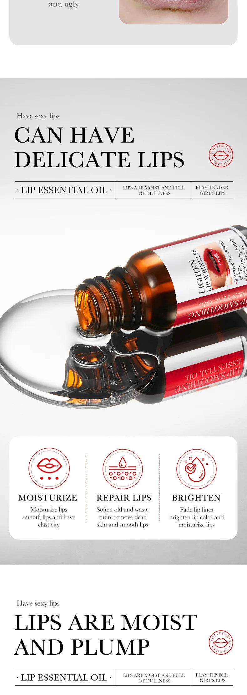 Lip Booster Plumping Serum Oil Hyaluronic Acid Moisturising Sexy Plumping Enhancer Stimulant Free Brightening Lightening Lines