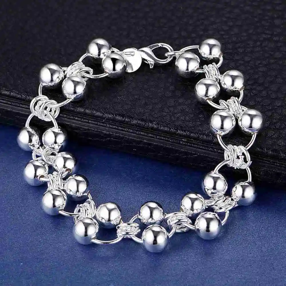925 Sterling Silver Bracelet Heart High Quality Romance Chain For Woman Men Fashion Engagement Party Wedding Jewelry Gift DY AB042