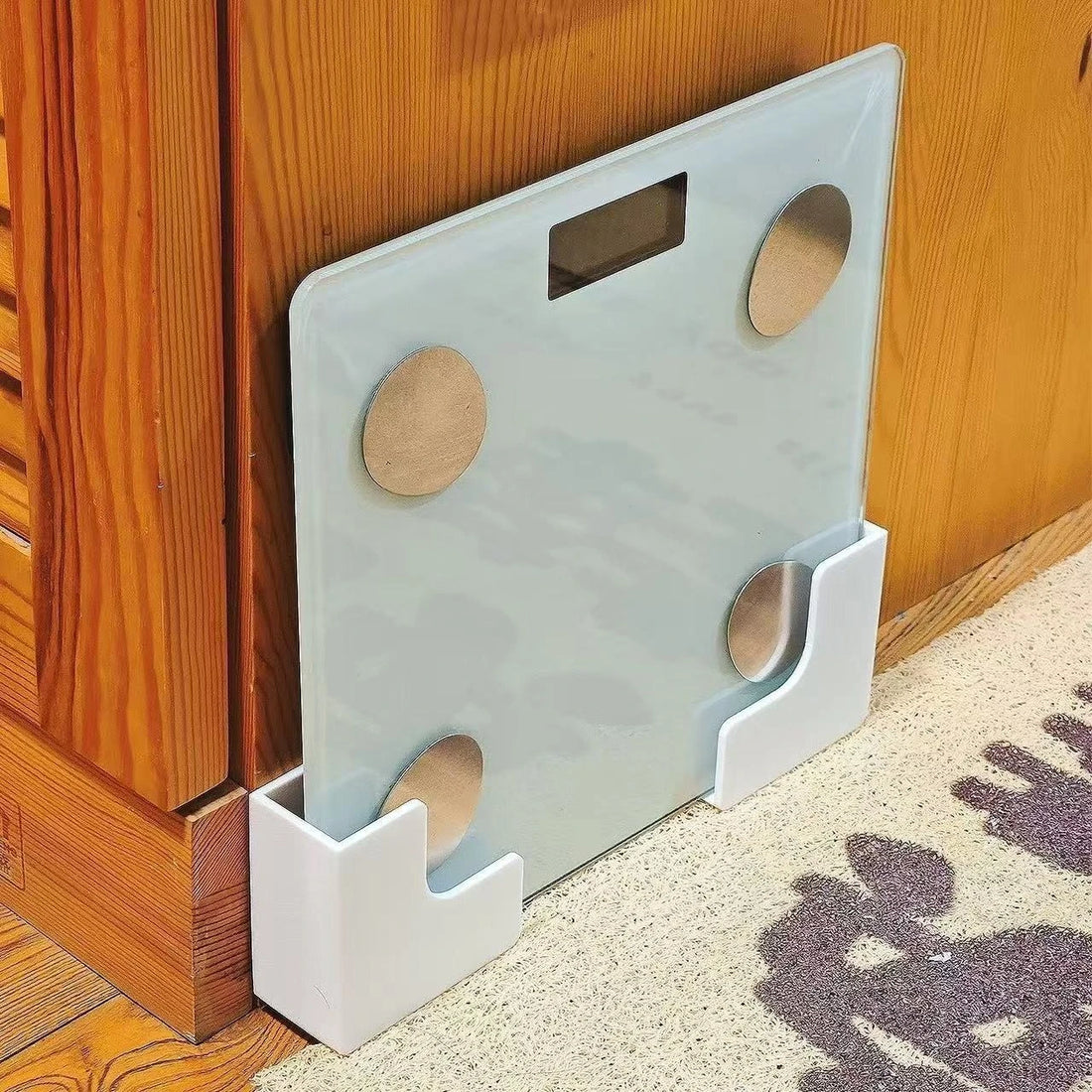 Adhesive Plastic Bathroom Scale Holder for Wall Storage