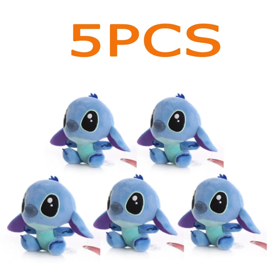 2025 10Pcs/Lot Cute Cartoon Lilo and Stitches Small Pendant Plush Toy,4 10CM Kawaii Plush Keychain Kids Best Chirstmas Gift Toys 5 pcs