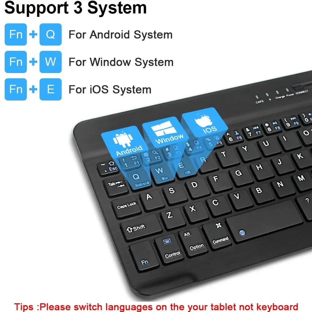 Bluetooth Keyboard for iPad 10th Generation iPad Pro 13 12 11 10 9 8 7 Inch iPad Air 13 11th iPad Mini Samsung Xiaomi Tablets