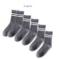 1/3/6/10 Pair Anti Slip Yoga Socks Female Medium Tube Socks lady Anti Slip Silicone Indoor Fitness Pilates Women's Sports Socks Dark gray