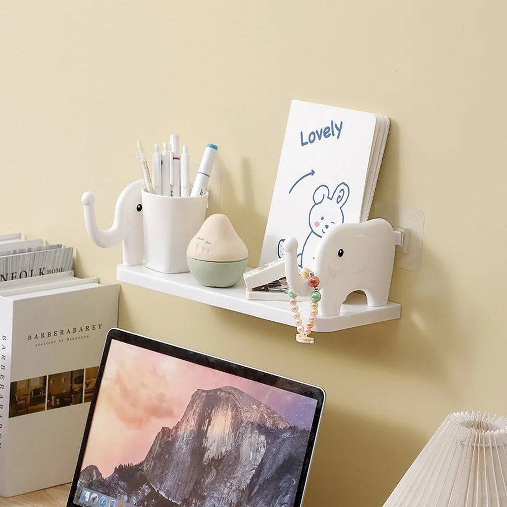 Elephant Wall Mounted Shelf for Bedside Accessory Storage