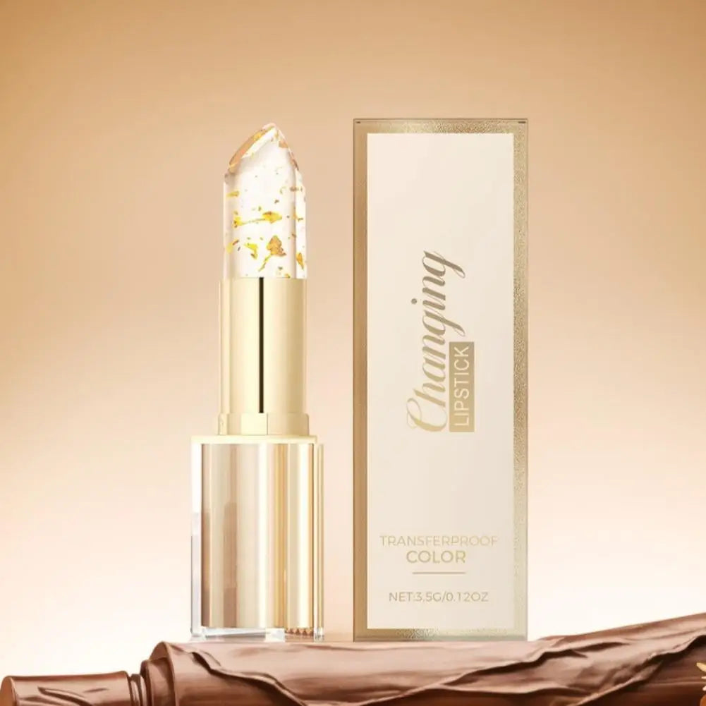 3.5g Transfer-Proof Color-Changing Lipstick Gold Leaf Discoloration Nourish Moisturize Water Light Softening Non-greasy Lip Blam