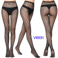 Women Sexy Fishnet Tights Jacquard Weave Seamless Pantyhose Yarns Garter Grid Fish Net Stockings Black Spider Gothic Lace Tights V6031 One Size