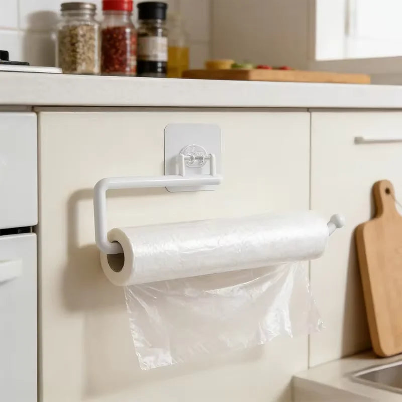 Hanging Kitchen Paper Holder Roll Paper Rack Bathroom Towel Stand No-Drilling Toilet Paper Holder Home Storage Tissue Racks