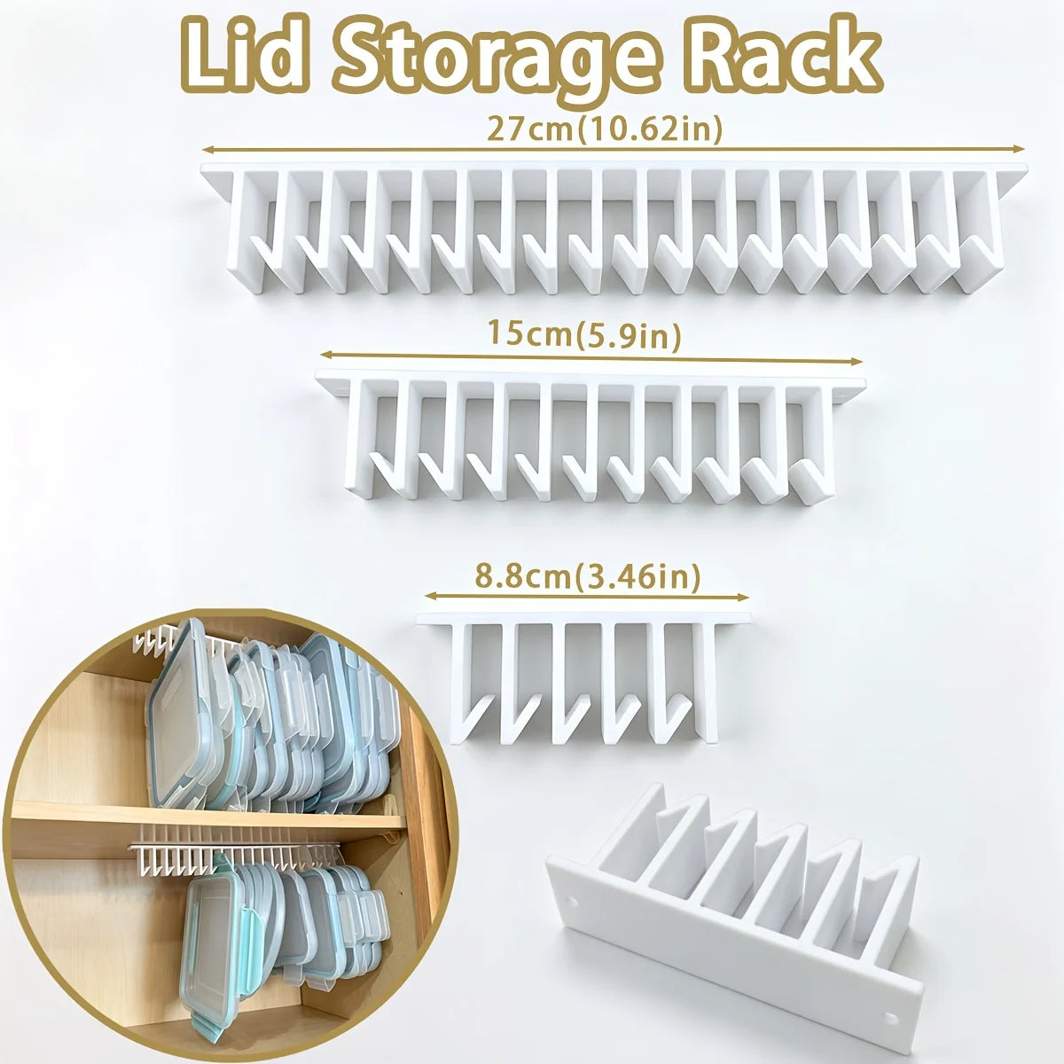Under-Shelf Lid Organiser for Kitchen Food Containers