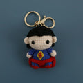 Crochet Knitted Super Hero Spider-Man Superman Captain America Keychains Small Pendant Hangings Christmas Birthday Gifts 8-7cm