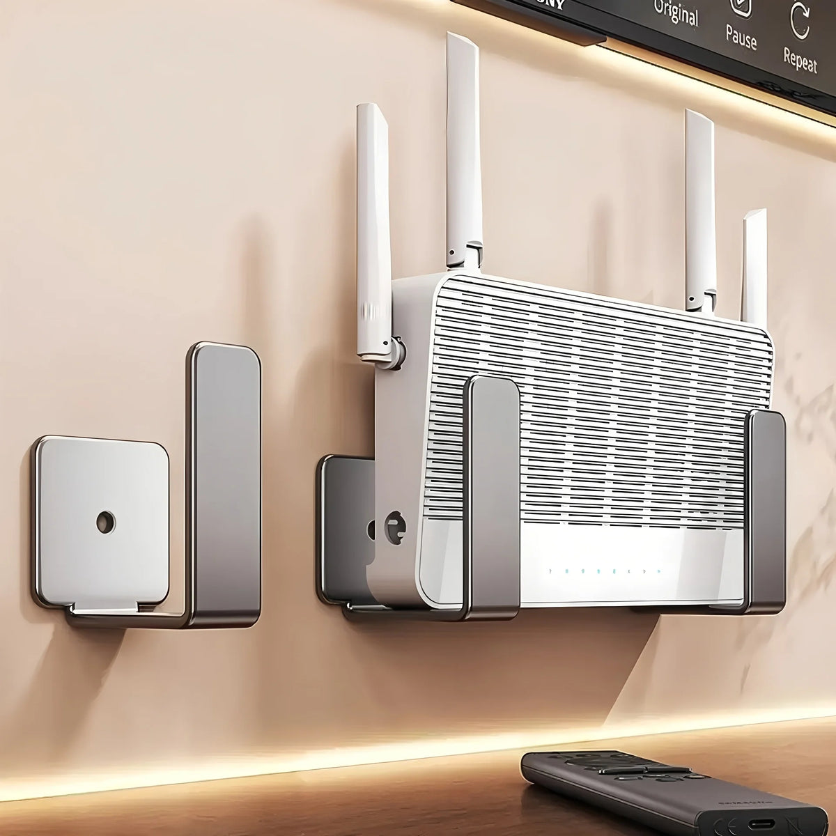 Stainless Steel Wall Router Brackets for Bedroom Storage