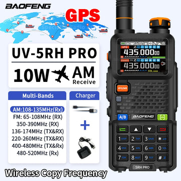 Baofeng UV-5RH PRO Walkie Talkie GPS Multi-Band AM/FM Type-C Wireless Copy Frequency - Dicrodelights