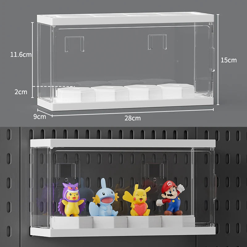 Neat Plastic Pegboard Desk Organizer with Multiple Accessories for Home Office, Craft Room and Garage Display Clear Dolls Box M