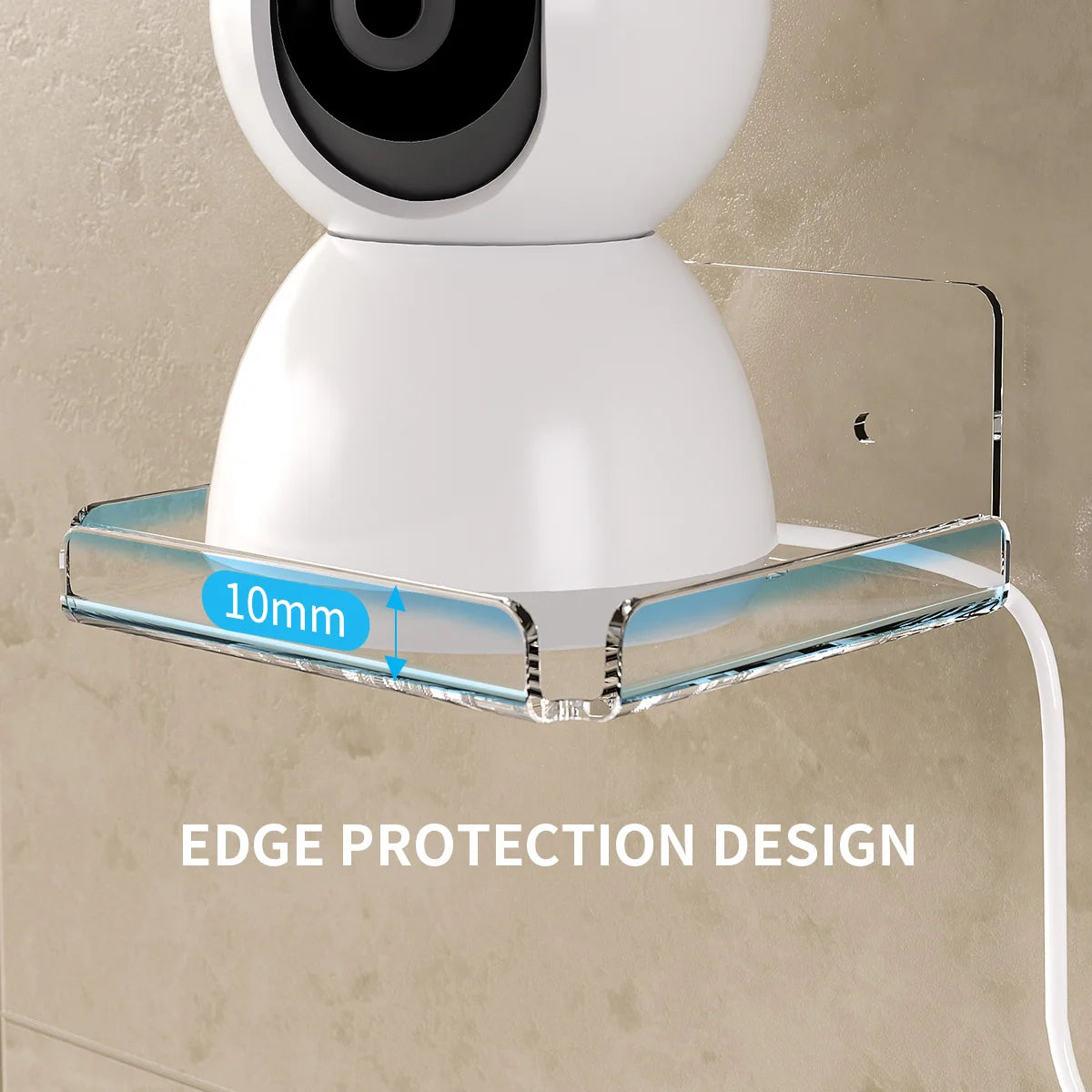 Clear Acrylic Floating Wall Shelf for Router, Camera and Speaker